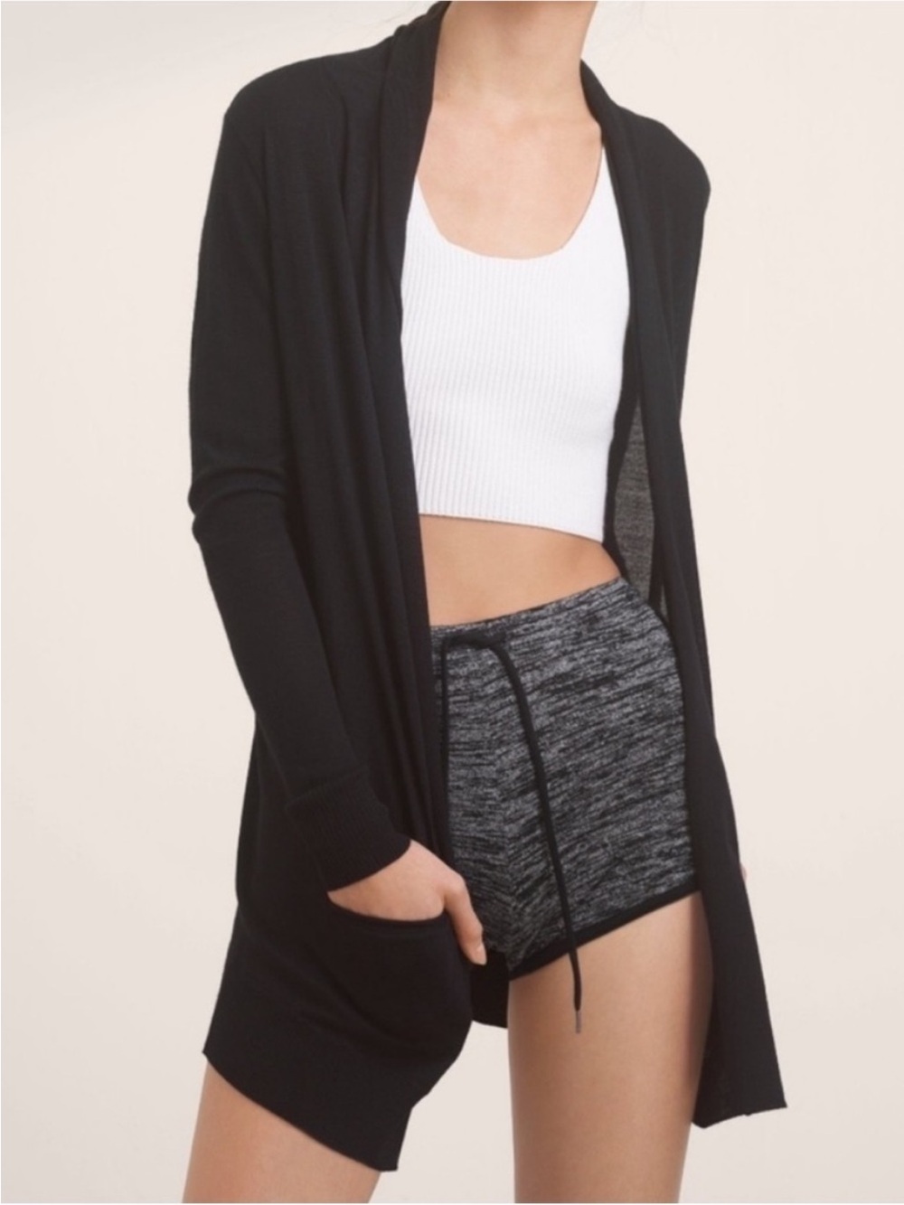 Aritzia Wilfred Flaubert Silk Cashmere Waterfall Open Cardigan